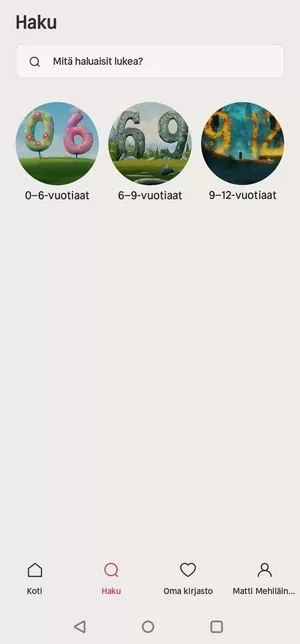 Nextory lapsiprofiili ikävalinta