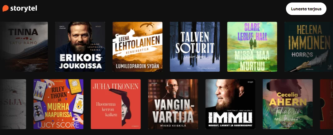 Storytel hinnasto ja tilausvaihtoehdot